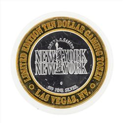 .999 Silver New York New York $10 Casino Gaming Token Limited Edition