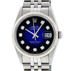 Rolex Stainless Steel Datejust Mens Wristwatch