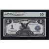 Image 1 : 1899 $1 Black Eagle Silver Certificate Note PMG About Uncirculated 55