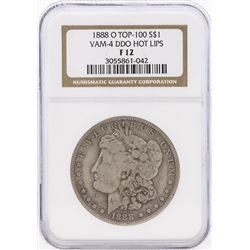 1880-O $1 Morgan Silver Dollar Coin VAM-4 DDO Hot Lips NGC F12