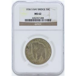 1936-S San Francisco - Oakland Bay Bridge Opening Half Dollar Coin NGC MS62