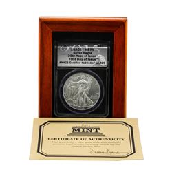 2015 $1 American Silver Eagle Coin ANACS MS70 First Day of Issue