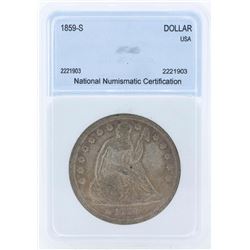1859-S $1 Liberty Seated Liberty Dollar