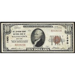 1929 $10 Watertown New York National Currency Note