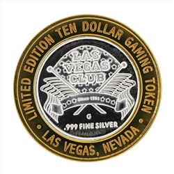 .999 Silver Las Vegas Club $10 Casino Gaming Token Limited Edition