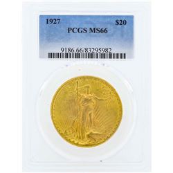 1927 $20 St. Gaudens Double Eagle Gold Coin PCGS MS66