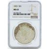 Image 1 : 1923 $1 Peace Silver Dollar Coin NGC MS63