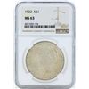 Image 1 : 1922 $1 Peace Silver Dollar Coin NGC MS63
