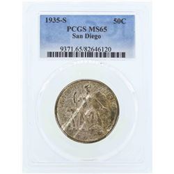1935-S San Diego Commemorative Half Dollar Coin PCGS MS65