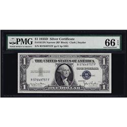1935D $1 Silver Certificate Note Narrow PMG Gem Uncirculated 66EPQ