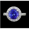 Image 1 : 14KT White Gold 3.61ct Tanzanite and Diamond Ring