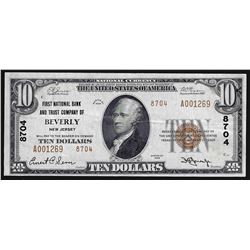 1929 $10 Beverly New Jersey National Currency Note
