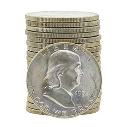 Roll of (20) 1954-S Brilliant Uncirculated Franklin Half Dollars