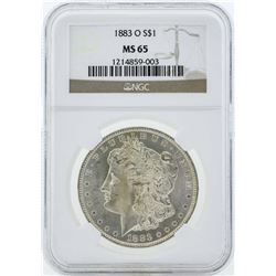 1883-O $1 Morgan Silver Dollar Coin NGC MS65