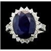 Image 1 : 14KT White Gold 8.57ct Sapphire and Diamond Ring