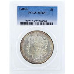 1900-S $1 Morgan Silver Dollar Coin PCGS MS65