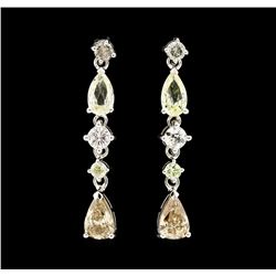 Platinum 2.61ctw Diamond Dangle Earrings