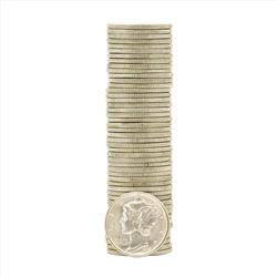 Roll of (50) 1939-D Brilliant Uncirculated Mercury Dimes