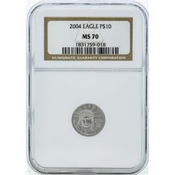 2004 $10 American Platinum Eagle Coin NGC MS70