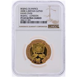 2008 2 Pound Great Britain Olympic Gold Coin NGC PF69 Ultra Cameo