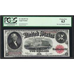 1917 $2 Legal Tender Note PCGS Choice New 63