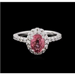 14KT White Gold 1.70ct Pink Tourmaline and Diamond Ring