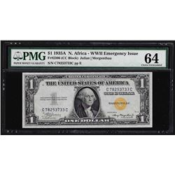 1935A $1 North Africa Silver Certificate WWII Emergency Note PMG CU64