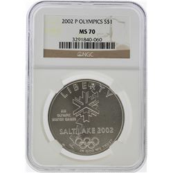 2002-P $1 Salt Lake Olympics Silver Coin NGC MS70