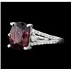 Image 2 : 14KT White Gold 4.21ct Pink Zircon and Diamond Ring