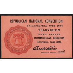 June 24th 1948 Republican National Convention Philadelphia Ticket