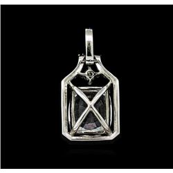 14KT White Gold 3.78ct Sapphire and Diamond Pendant