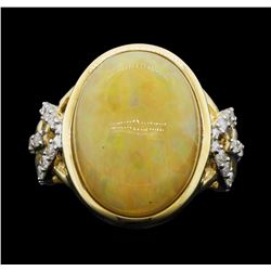 14KT Yellow Gold 9.69ct Opal and Diamond Ring