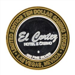 .999 Silver El Cortez Hotel and Casino $10 Casino Gaming Token Limited Edition