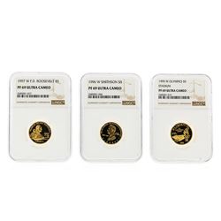 1995-1997 $5 Commemorative Gold Coin Set NGC Graded PF69 Ultra Cameo