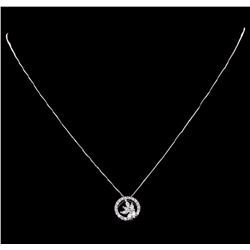 0.50 ctw Diamond Pendant with Chain - 14KT White Gold