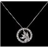 Image 2 : 0.50 ctw Diamond Pendant with Chain - 14KT White Gold