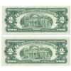 Image 2 : 1963 $2 Uncirculated Red Seal Bill Lot of 2