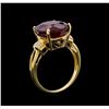 Image 4 : 10.87 ctw Ruby and Diamond Ring - 14KT Yellow Gold