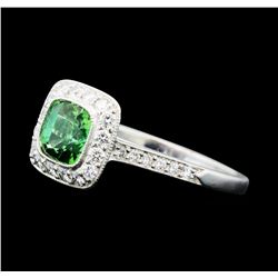 1.23 ctw Helenite and Diamond Ring - Platinum