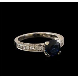 2.12 ctw Sapphire and Diamond Ring - 14KT White Gold