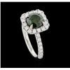 Image 4 : 1.88 ctw Green Diamond Ring - 14KT White Gold