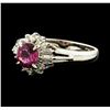 Image 1 : 0.74 ctw Ruby and Diamond Ring - Platinum