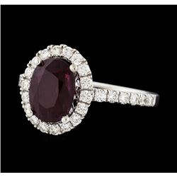 2.34 ctw Ruby and Diamond Ring - 14KT White Gold