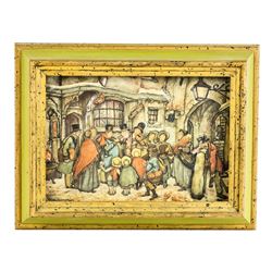 Three Piece Anton Pieck Vintage Shadow Box 3D Art
