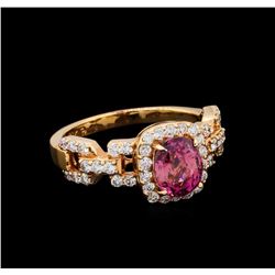 1.93 ctw Padparadscha and Diamond Ring - 18KT Rose Gold