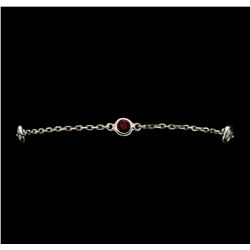0.30 ctw Ruby and Diamond Bracelet - 14KT White Gold