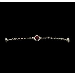 0.30 ctw Ruby and Diamond Bracelet - 14KT White Gold