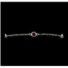 Image 1 : 0.30 ctw Ruby and Diamond Bracelet - 14KT White Gold