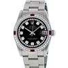 Image 1 : Rolex Stainless Steel Diamond and Ruby DateJust Midsize Watch