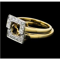 0.50 ctw Diamond Interlocking Rings - 14KT Yellow Gold